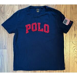 Vintage Polo Ralph Lauren Men's Navy T-shirt